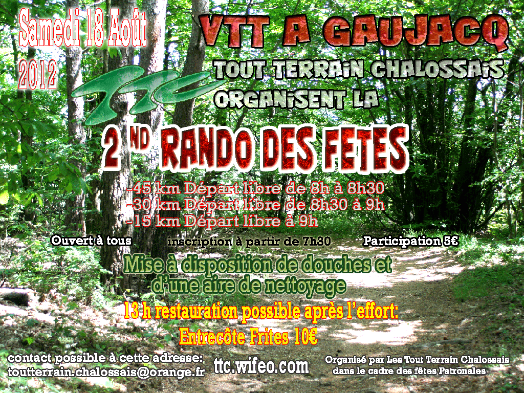 Rando vtt fêtes Gaujacq 2012